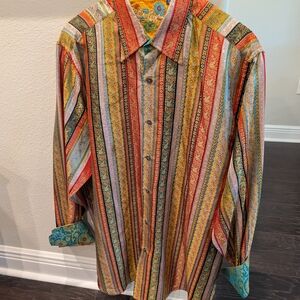 Robert Graham Vibrant Striped Silk Dress Shirt